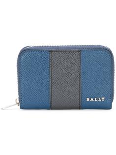 striped zip up wallet Bally