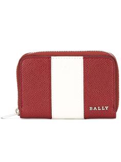 striped zip up wallet Bally