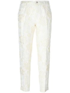 парчовые брюки с цветочным узором Ermanno Scervino
