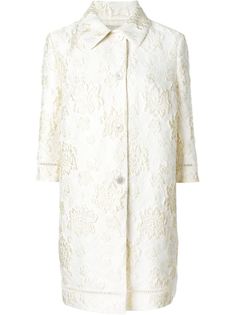 жаккардовое пальто с цветочным узором Ermanno Scervino