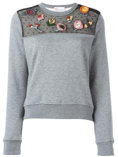 толстовка с кружевной вставкой Red Valentino