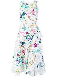 платье со складками и цветочным узором Peter Pilotto