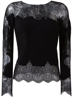 трикотажный топ с кружевными вставками Ermanno Scervino