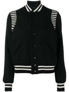 укороченная куртка с полосатой окантовкой Saint Laurent