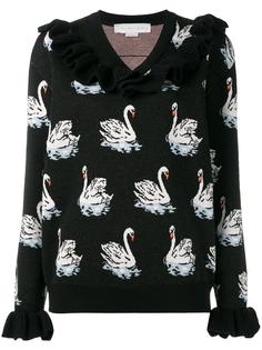 трикотажный топ с лебедями Stella McCartney