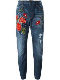 джинсы с вышивкой роз  Twin-Set