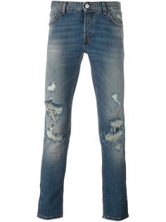 джинсы скинни с рваными деталями Just Cavalli