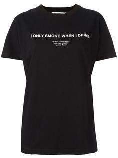 футболка 'I Only Smoke When I Drink'  Off-White
