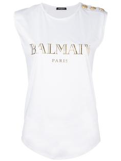 футболка с логотипом Balmain