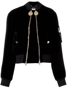 бархатная куртка-бомбер с застежкой-молнией Givenchy
