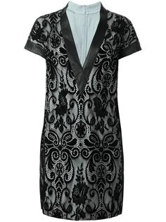 floral lace v-neck dress Emanuel Ungaro