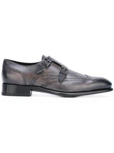 туфли монки в стиле брог Santoni