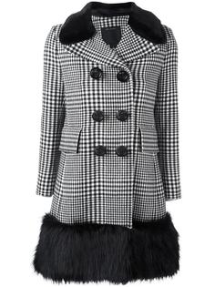 пальто в клетку с контрастной окантовкой Marc Jacobs
