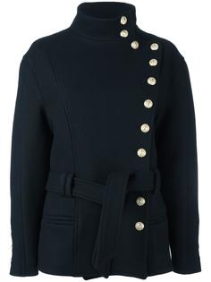 куртка со смещенной застежкой и поясом Balmain