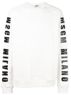 толстовка с логотипом на рукавах MSGM