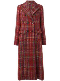 checked double breasted coat  Etro