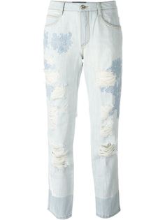 джинсы с вышивкой Ermanno Scervino