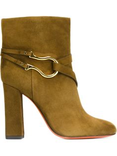 ботинки с золотистой деталью Santoni