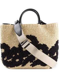 плетеная сумка-тоут с цветочным узором  Ermanno Scervino