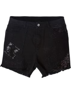 джинсовые шорты с вышивкой Ermanno Scervino