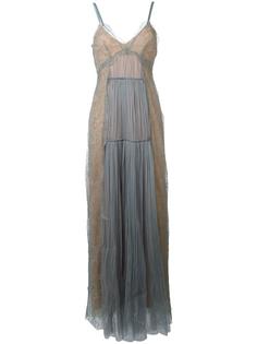 платье на бретелях с кружевным слоем Alberta Ferretti