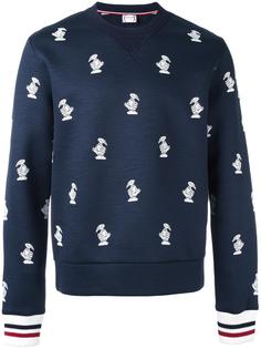 patterned crew neck sweatshirt Moncler Gamme Bleu