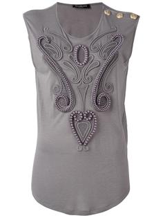 embroidered pearl detail T-shirt Balmain