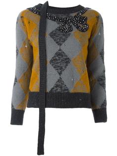 embellished argyle knit jumper Marc Jacobs
