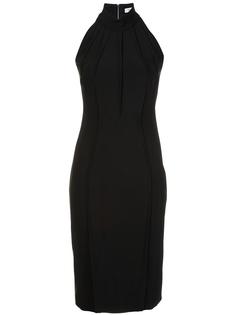 halterneck ribbed detailing dress Mugler