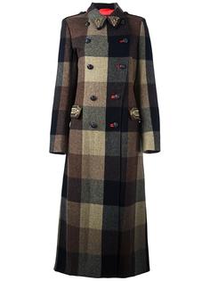 double-breasted checked coat Etro