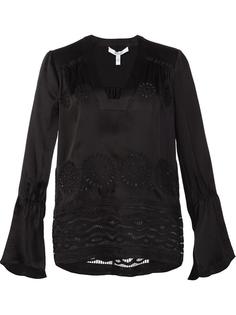 embroidered bell sleeve blouse Derek Lam 10 Crosby