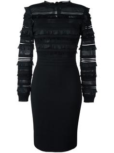 fitted ruffle trim dress Oscar de la Renta