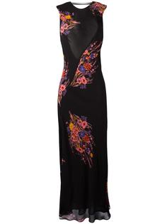 длинное платье с цветочным принтом Etro