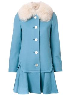 ruffled hem mid coat Loveless