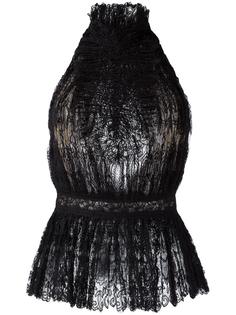блузка с баской и высокой горловиной Ermanno Scervino