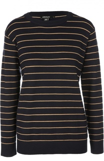 Пуловер прямого кроя в контрастную полоску DKNY