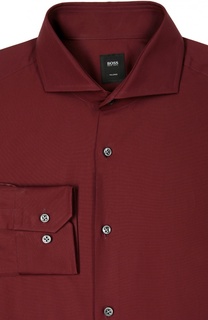 Хлопковая сорочка с воротником акула BOSS