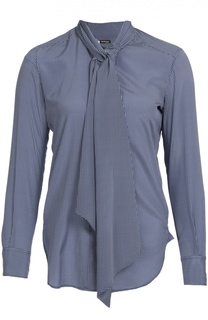 Шелковая блуза с воротником аскот Kiton