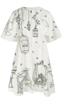 Пальто свободного кроя с укороченным рукавом и контрастным принтом Dolce &amp; Gabbana