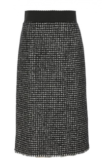 Буклированная юбка прямого кроя с широким поясом Dolce &amp; Gabbana