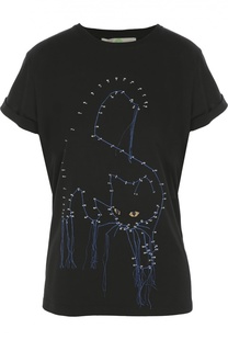 Футболка прямого кроя с контрастной вышивкой Stella McCartney