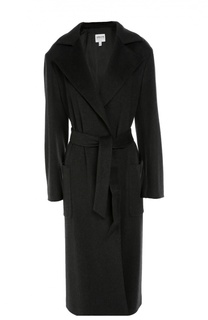 Удлиненное пальто с поясом и широкими лацканами Armani Collezioni