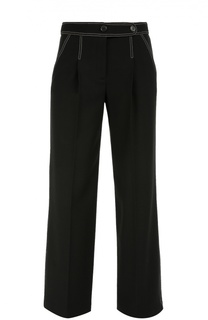 Шерстяные брюки прямого кроя с контрастной отстрочкой Giorgio Armani