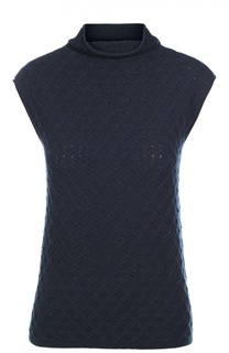 Кашемировый топ фактурной вязки с высоким воротником Armani Collezioni