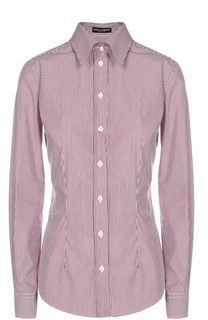 Приталенная шелковая блуза в полоску Dolce &amp; Gabbana