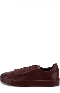 Кожаные кеды с логотипом бренда Jil Sander