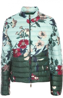 Стеганая куртка с цветочным принтом Moncler