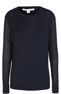 Шерстяной пуловер с круглым вырезом и перфорацией Diane Von Furstenberg