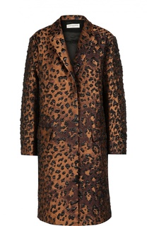 Пальто прямого кроя с карманами и фактурной отделкой Dries Van Noten