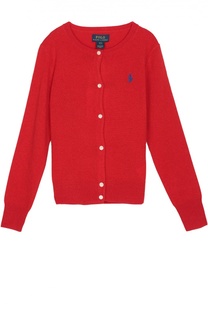 Шерстяной кардиган с вышитым логотипом бренда Polo Ralph Lauren
